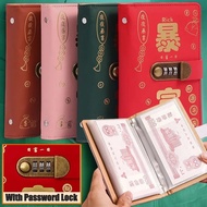 Envelope Money Saving Password Lock Money Saving Book Leather Waterproof Money Clip Cash Planner Mon