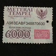 MTR4 MATERAI 6000 RUPIAH TAHUN 2010-2015 ORIGINAL KOLEKSIAN