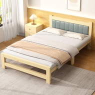 Thicker foldable solid wood single bed simple office folding bed