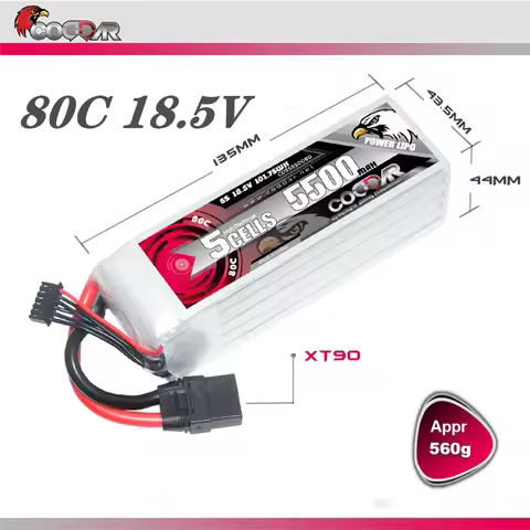CODDAR 80C 5S 18.5V 5500mAh Lipo Battery With EC5/XT60/T/TRX/XT90 Plug For FPV Drone RC Quadcopter H