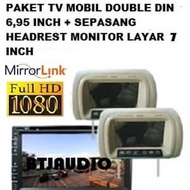 Doubledin 6.95 INCH Car TV Package PLUS HEADREST MONITOR (100% New)