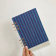 藍綠條紋 - A5 / A6 6孔活頁本 封面可水洗 無時效 行事曆 手帳
