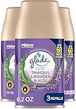 Glade Automatic Spray Refill, Air Freshener for Home and Bathroom, Tranquil Tranquil Lavender &amp; Aloe, 6.2 Oz, 3 Count