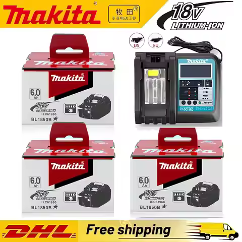 2026 Hot Sale 2Pcs Makita 18V 5.0Ah 6000mAh Battery BL1850B BL1860B High Quality BMS Protection For
