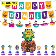 3pcs 2025 Deepavali Decoration item Happy Diwali Festival Decor Wick Shapes Lace DIWALI Banners Deep