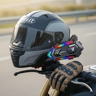 Y20 MAX Helmet Bluetooth Headset for Motorcyclists, RGB Lights, Intercom, 1000mAh Battery, V5.3