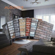 ALISONDZ Self Adhesive Tiles, PVC 3D Kitchen Wall Sticker, Retro Stone Grain Imitation Brick Peel and Stick Square Cobblestone ​Imitation Brick Living Room