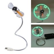 全城熱賣 - USB軟管發光時鐘風扇 LED閃字風扇 DC 5V