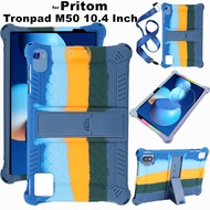 for Pritom Tronpad M50 10.4 Inch Soft Silicone Kids Safe Case With Handle Kickstand Protective Table