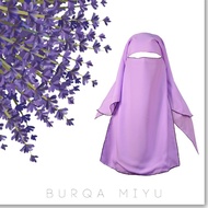 Burqa Purple 2 Layers Jahitan Hitam di Tepi
