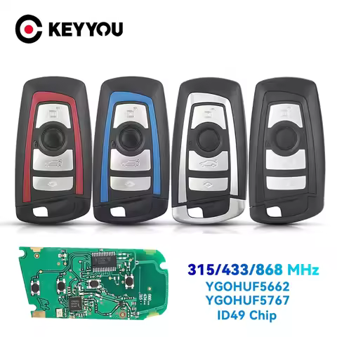 KEYYOU 315/433/868MHz YGOHUF5662 / YGOHUF5767 Remote Car Key ID49 Chip For BMW F 3 5 7 Series X5 X6 