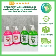 Anemones Hand Sanitizer 500ml, Antibacterial, Skin Care, Long Lasting Fragrance, Safe for Family Hea