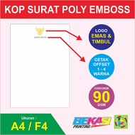 Cetak Kop Surat Sparasi Concorde 90 GSM + Poly Emas & Emboss / Timbul