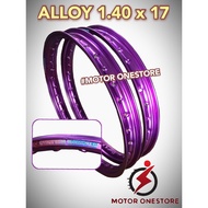 1.40 x 17 ALLOY RIM THAILAND (2 PCS) ALOI RIM UNGU PURPLE "MOTOR ONESTORE"