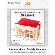 [1 BUNCH] FJ-2 Shuangzhu Prayer Paper - Double Bamboo Silver Gin Cua Silver/ 14.5 x 11 cm