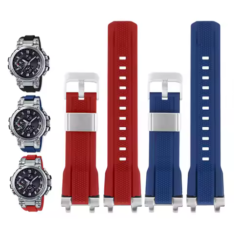 Replacement Watch Band for Casio G-Shock MTG-B1000, Soft Silicone Strap with Metal Buckle, Waterproo