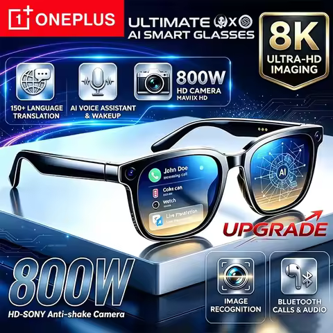 ONEPLUS Smart AI Upgrade Video Glasses 800W HD Shooting Camera Photo Video Voice Call AI Translation