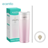 ecentio Tumbler Stainless Steel Aesthetic 500ml Double Cover Tumblr Botol Minum Free Sedotan