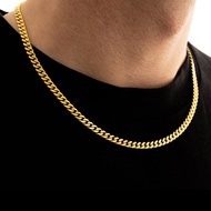 🌟18k Saudi Gold Necklace Pawnable Original, Gold Necklace For Men And Women, Cuban Chain Style, Certified Non Tarnished And Hypo Allergenic Material, Best For Gift, Inspired Tala Tiger Chain Street