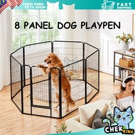 8 Panel Dog Playpen Metal Steel Pet Fence Dog Cage House Kennel Rabbit Fence Sangkar Pagar Anjing