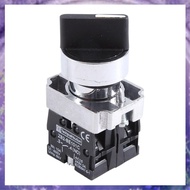 [P K A M] 22mm Latching 2 NO 3-Position Rotary  Select Switch ZB2-BE101C Black