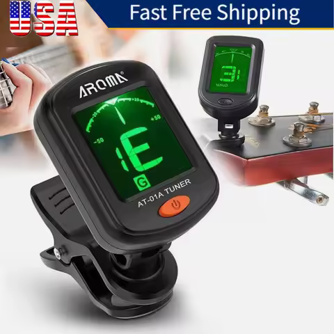 Multifunction Guitar Tuner Rotatable Clip-on Tuner LCD Display For Electric Ukulele Bass Violin