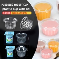 50PCS Disposable Yogurt Cup 4OZ 5OZ plastic cup Dessert Cup pudding cup with lid