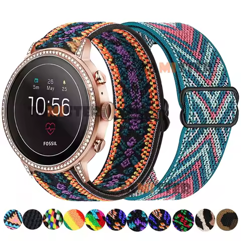 Elastic Nylon Loop Strap For Fossil Gen 6 5 5e 44mm 42mm Bracelet For Fossil Gen 5 LTE 45mm Gen 4 Ve