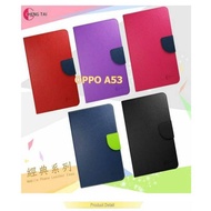 OPPO A53 Two-Color Dragon Book Case Classic Contrast Color Leather Side Flip