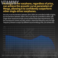 Vtammy losipoka 2Pin Wired Headphone with Microphone in-Ear Earphone 2DD Dynamic Driver DJ Headset H