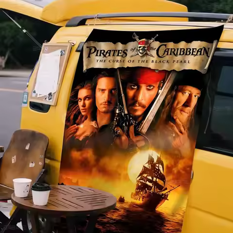 Classical Movie Poster P-Pirates O-Of The C-Caribbean Large Size Flags Printing Patterns Interesting