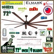 Elmark DC Fan 9HE72 ORB 72 inch Remote Control Ceiling Fan 5-Speed (Silent DC Motor) 9-Aluminium bla