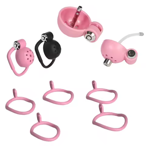 Male Chastity Cage Reusable Hollow Catheter with Concealed Lock Comfortable Cock Ring Device Invisib