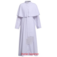 Catholic Church Pastor Clergy Vestments Catholic Pastor Priest Soutane Chasuble Robe With Belt Black