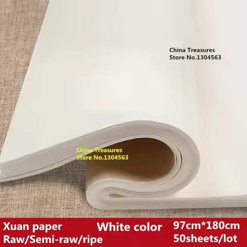 50sheets,97*180cm,Chinese 6 feet Rice Paper For Calligraphy Painting Paper Thicken Papel Arroz Xuan 