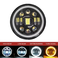 Daymaker Official Store Daymaker 7 inch 9 LED headlights with yellow and white stripes, 11 LEDs Daym