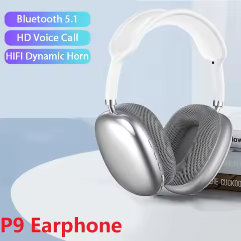 New P9 Wireless Bluetooth Headphones Noise Cancelling with Microphone Pods Over Ear Sports Gaming He