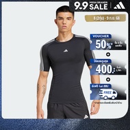 adidas เทรนนิง & Gym & Training เสื้อยืดเทรนนิงรัดกล้ามเนื้อ Techfit 3-Stripes ผู้ชาย สีดำ IN5588
