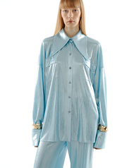 The SRT X16 (TST279) Oversized Metallic Shirt เสื้อเชิ้ต ผ้าเมทัลลิก ปกคอแหลม