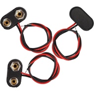 9V Battery Connector,3PCS T-Type 9 Volt Buckle Connector Hard Plastic Shell Used in Student Experime