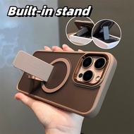 New Desert Titanium Casing Luxury Shockproof Matte Phone Case Magnetic Charging Hard Case With Stand