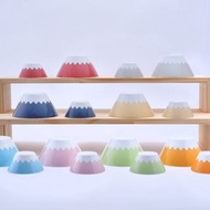 富士山陶瓷碗 橙黄色