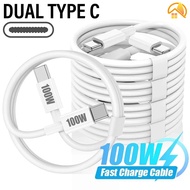 Fast Charging Double Type C Head Data Cable Double USB C for MacBook IPad Pro Charger Wire for Samsu