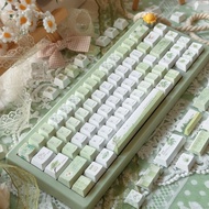 Summer Rain Keycaps Cherry Profile 130 Keys PBT Swallow Keycaps Dye Sublimation Wooting Aula F75 Mec