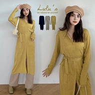 LULUS [A02210197] Y Pit Strip Lapel Breasted Dress With Straps 3 Colors 1202