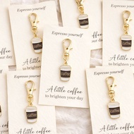 Coffee Lover Keychain | Cute Coffee Cup Charm for Gift & Giveaway
