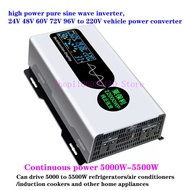 24V 48V 60V 72V 96V to 220V vehicle power converter, pure sine wave car inverter, Continuous power 5