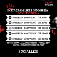 Instagraam Likes IG indonesia Real aktif permanent Bonus Views Fast