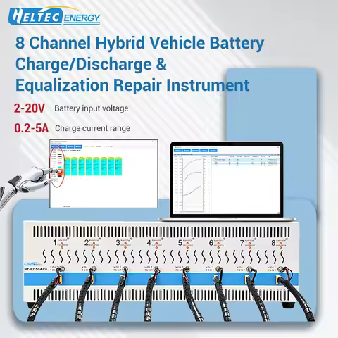 Heltec HT-ED05AC8V20 Internal Resistance Cycle Tester 8 Channel Hybrid Battery Tester Isolated NiMH 