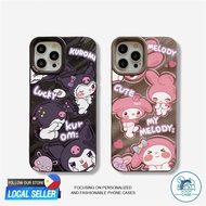 My Melody Characters Shockproof Case for IPhone16 15 14 13 12 11ProMax XS X XR 8/7Plus Luxury Silk W